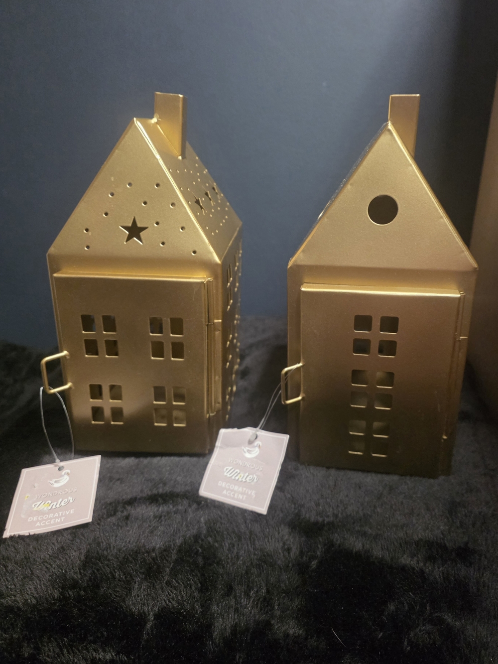 St Nicholas Square Gold Metal Sitabouts Set Of 2 NWT